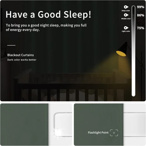 Vista 134 de Easy-Going - Cortinas opacas para dormitorio, aislamiento térmico sólido con ojales, cortinas de ventana para reducción de ruido, cortinas