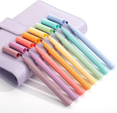 Vista 7 de Mr. Pen - Resaltadores estéticos, 8 piezas, punta biselada, tonos joya, resaltadores para la Biblia sin goteos