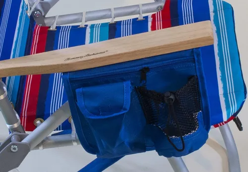 Vista 11 de Tommy Bahama 2-Pack Silla de Playa con Mochila Hi-Boy, Altura del Asiento de 17 Pulgadas, 4 Posiciones, con Cordones, Silla Plegable, Azul Palmas