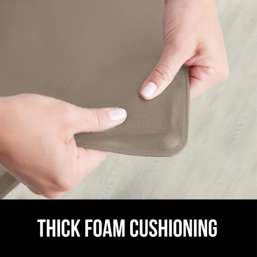 Vista 9 de GORILLA GRIP Paquete de 2 alfombrillas de cocina cómodas y acolchadas para el piso, 17x29 + 17x59, impermeables y resistentes a las manchas