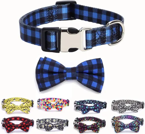 Vista 34 de Lindo collar para perros XS, pequeños, medianos y grandes, collar de nailon suave para mascotas, estampado 3D, con patrones multicolores, collares