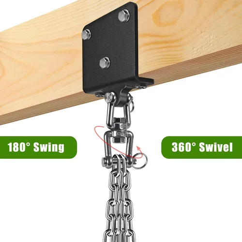 Vista 4 de Percha para saco de boxeo para bolsa pesada, accesorios de montaje de haz de rotación de 360, soporte de techo para bolsa pesada I-Beam Ganchos