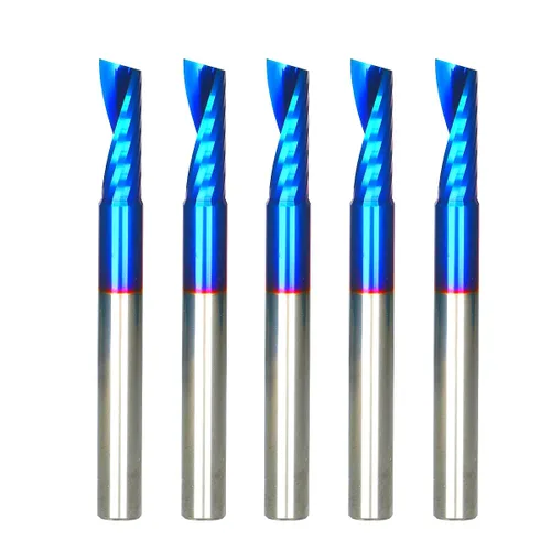 Vista 11 de Fresa de extremo CNC de carburo sólido con corte en O, diámetro de corte de 1/4 de pulgada, extra largo, 3 brocas individuales de 0 flautas