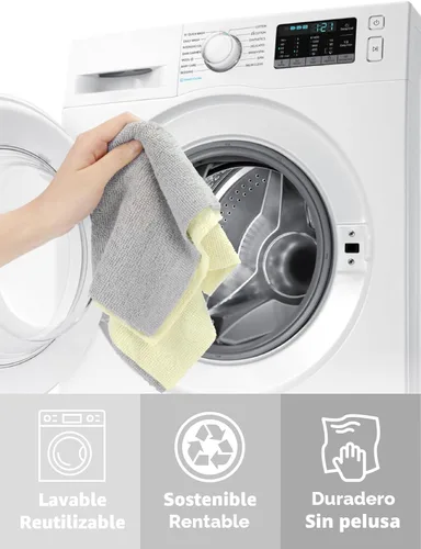 Vista 7 de Fantasticlean Rollo de paño de limpieza de microfibra, paquete de 75 toallas de microfibra extraíbles, 12 x 12 pulgadas, reutilizables, lavables