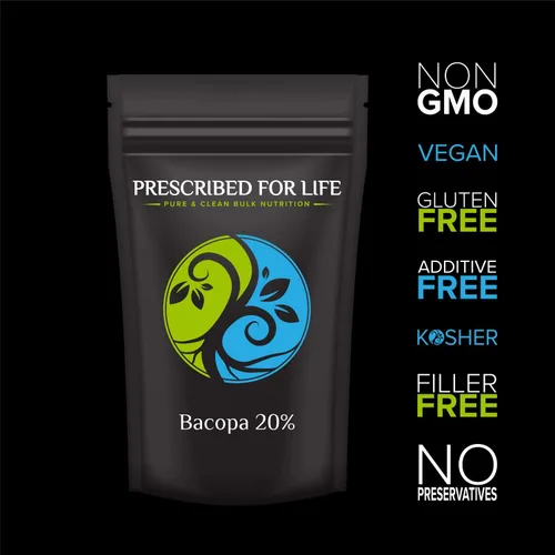 Vista 2 de Prescribed For Life Bacopa Powder 20% Bacosides, Brahmi Powder, Suplementos herbales ayurvédicos, Bacopa monnieri (3.99 oz)