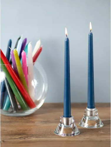 Vista 6 de CANDWAX Velas cónicas de 8 pulgadas, juego de 12 velas sin goteo, color azul oscuro