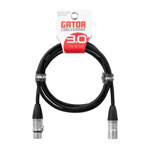 Vista 7 de Por Gator Cases Backline Series Cable de micrófono XLR estándar de 3 pies (GCWB-XLR-03)