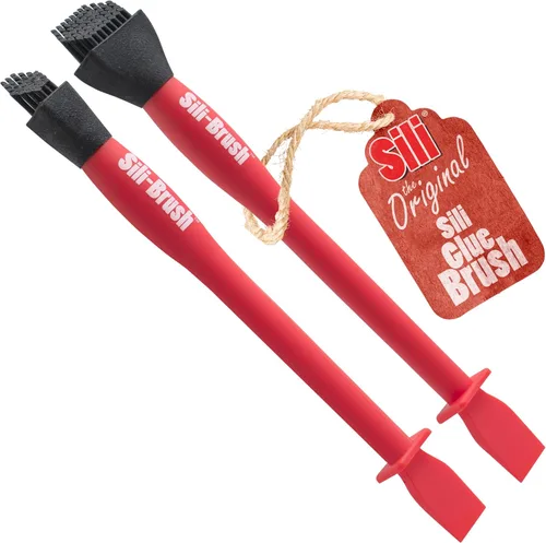 Sili - Juego de cepillo de silicona antiadherente para aplicar madera, 1 y 1/2, cepillos fáciles de limpiar para carpintería, arte, pasatiempos,