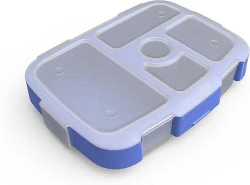 Vista 5 de Bentgo Kids Brights - Bandeja (aqua) con tapa transparente, reutilizable, sin BPA, recipiente de 5 compartimentos para la preparación de comidas