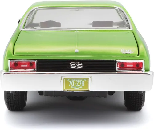 Vista 6 de Maisto 1:24 Escala 1970 Chevrolet Nova SS Vehículo fundido a presión (los colores pueden variar), verde