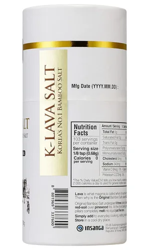 Vista 2 de K-LAVA SALT — Sal de bambú número 1 de Corea: original 9x, cristal, 2.47 onzas