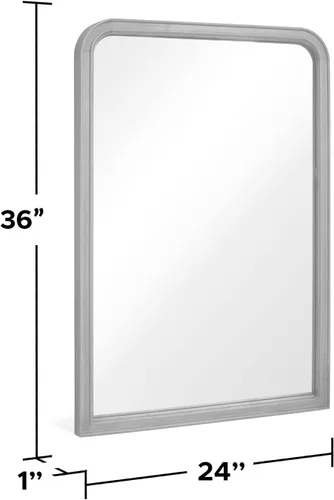 Vista 6 de WallBeyond Paquete de 2 espejos de pared de arco de granja de 24 x 36 pulgadas con marco de madera para decoración del hogar de baño o dormitorio