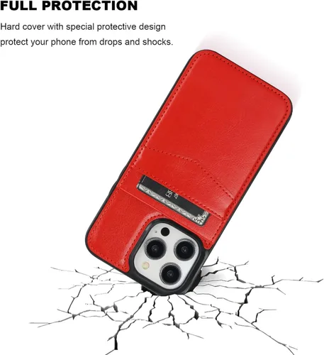 Vista 47 de KIHUWEY Compatible con iPhone 14 Pro Max Funda Cartera Plegable con Soporte para Tarjeta de Crédito, Cierre Magnético de Cuero Premium, Función