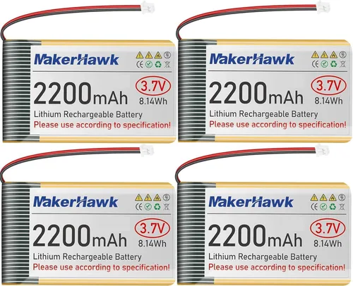 Vista 8 de 2 unids 3.7 V 2200 mAh LiPo batería recargable 903659 JST2.0 enchufe batería de polímero de litio con cable de cargador USB de 1000 mA y placa