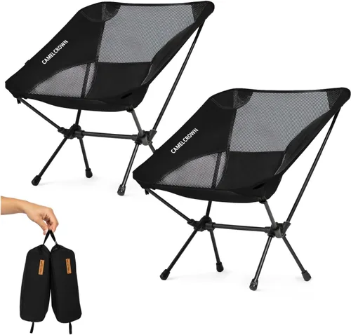 Vista 16 de CAMEL CROWN Silla portátil de camping ligera y compacta plegable con malla para acampar al aire libre, viajar, playa, picnic, festival, senderismo