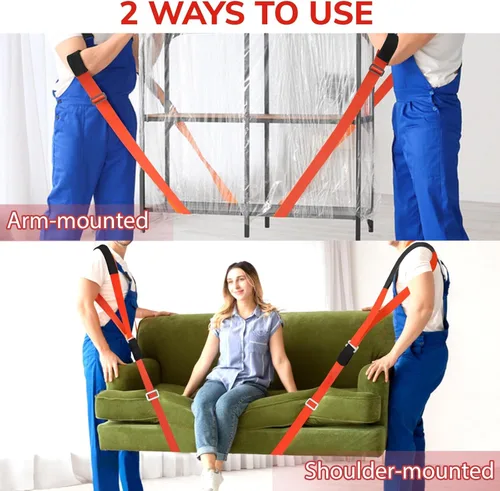 Vista 4 de Ytonet Correas móviles, correas de elevación para muebles de movimiento, sistema de elevación y movimiento de hombros para 2 personas