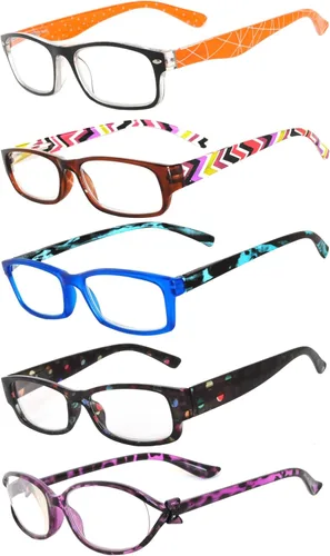 Vista 15 de OWL Readers - Paquete de 5 lentes de lectura elegantes para mujer con hermosos patrones para mujer, bisagra de resorte de lujo, aspecto elegante