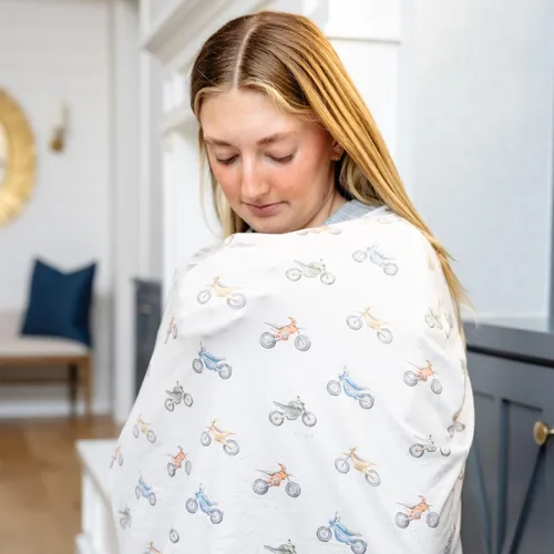 Vista 6 de Funda para asiento de coche para bebé, toldo y funda de lactancia multiusos elástica 5 en 1, regalo "Ryder" por Copper Pearl