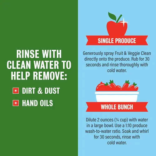 Vista 5 de Rebel Green Fruit & Veggie Clean - Limpiador de productos a base de plantas - Lavado natural de frutas y verduras sin regusto - Eliminación