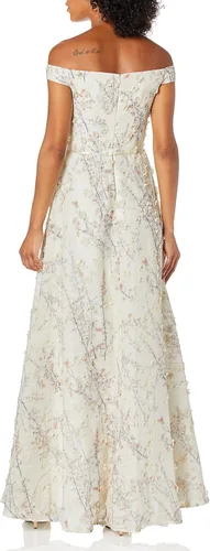 Vista 2 de Vestido con hombros descubiertos para mujer con tela 3D novedosa