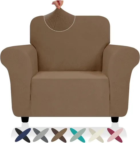 Vista 59 de ZNSAYOTX Funda súper elástica para silla (30"-47"), nuevas fundas de silla a rayas para sala de estar, aptas para perros y mascotas, protector