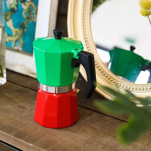 Vista 6 de Pilipane Cafetera de café expreso y cafetera, olla clásica de moka, cafetera de aluminio, cafetera de inducción Moka para capuchino o café con leche