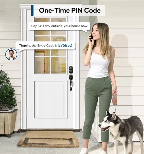 Vista 4 de TEEHO TK001H - Cerradura de puerta de entrada sin llave con asa, cerradura electrónica con teclado con código, cerraduras inteligentes para puerta