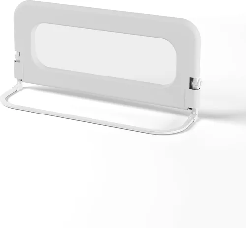 Vista 9 de Barandilla de protección para cama de bebé para niños pequeños, altura ajustable de 59 pulgadas, barandilla de cama abatible, barandilla lateral