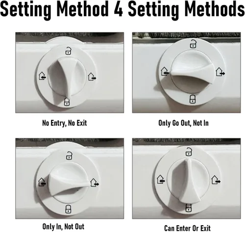 Vista 5 de HEEPDD 4-Way Lock Cat Door, Durable PP Plastic, Privacy & Security, Easy Entry Rotating Flap, for Indoor Outdoor Access, Window or Screen Door