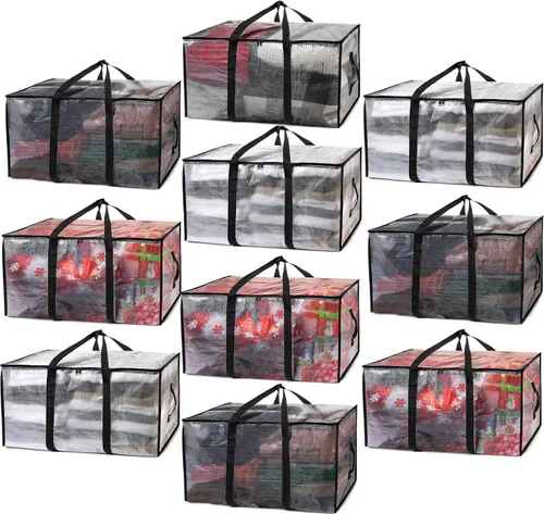 Vista 19 de ClearSpace Bolsas de mudanza resistentes o bolsas de almacenamiento – Contenedores de almacenamiento negros con tapas, cajas de mudanza grandes