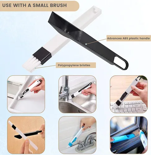 Vista 4 de 9 Pcs Set - Window Groove Cleaner - Groove Cleaning Brush - Window Sill Cleaner Tool - Window Track Cleaner - Crevice Cleaning Brush - Mini Dustpan