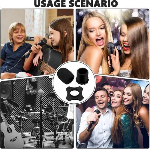 Vista 7 de Flutesan 8 unidades de cubierta para micrófono de espuma, cubierta de micrófono parabrisas, micrófono de mano inalámbrico a prueba de sacudidas