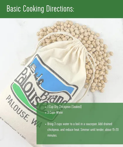 Vista 5 de Bolsa de garbanzos, proyecto verificado sin OGM 100% sin irradiadiar Certificado Kosher Parve cultivado en EE.UU. Con rastreo de campo
