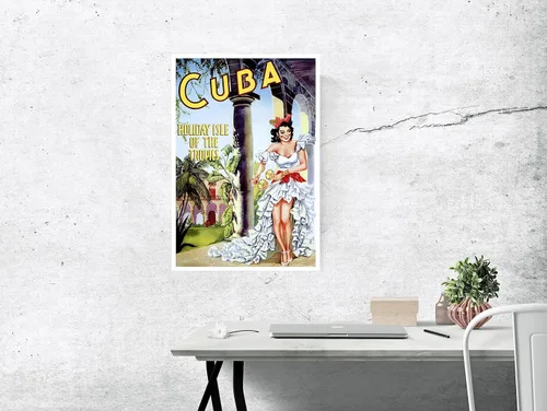 Vista 2 de Artist Unknown Póster de Cuba, Isla de los Trópicos, Póster de Viaje Vintage