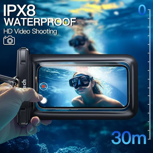 Vista 3 de JETech Bolsa impermeable para teléfono, paquete de 2 fundas a prueba de agua para iPhone 17e 17 16e 16 15 14 Air Pro Max Plus, Galaxy S26 S25 Ultra