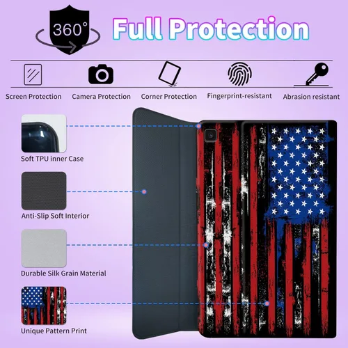 Vista 5 de Funda para Samsung Galaxy Tab S6 Lite 2022/2020 con teclado inalámbrico desmontable y soporte ajustable para proteger la tableta para Samsung Galaxy