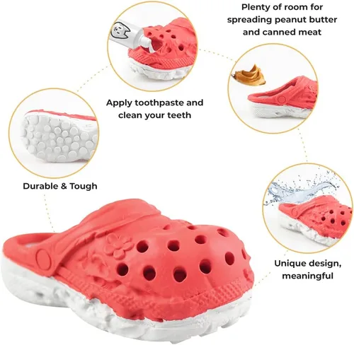 Vista 3 de Juguetes masticables para perros, juguetes resistentes para masticadores agresivos, juguete de goma duradero para cachorros, juguetes interactivos