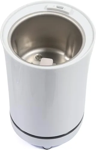 Vista 6 de Molinillo de café eléctrico, potente molinillo eléctrico de granos de café, molinillo de especias con hoja de acero inoxidable (blanco)