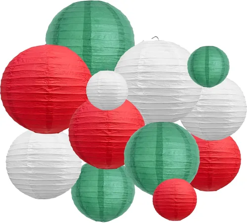 Vista 56 de BEISHIDA 16 piezas de linternas de papel redondas azules y blancas decorativas para colgar, linternas de papel chinas y japonesas de Asia, lámpara