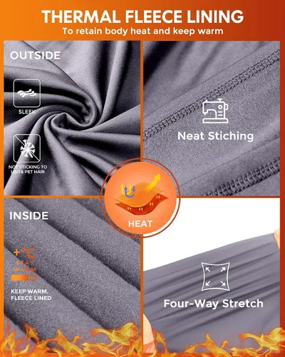 Vista 4 de CL convallaria 2 Pack Long Johns Thermal Underwear for Men Soft Fleece Lined Base Layer Cold Weather Set XS-4XL