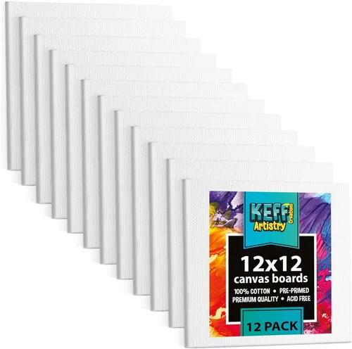 Vista 9 de KEFF Tablas de Lienzo para Pintar - 4x10 Paquete de 18 Paneles de Lienzo a Granel, 100% Algodón Lienzo Triple Impreso en Prima para Suministros