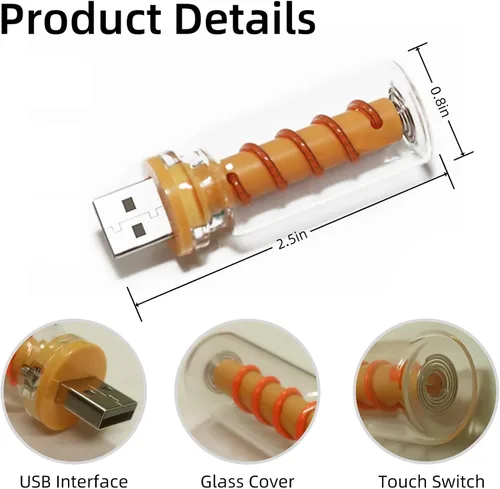 Vista 4 de Luces USB para automóvil, control táctil regulable 3D, iluminación ambiental para automóvil, luz nocturna USB enchufable, estilo retro, mini