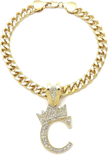 Vista 15 de Collar de cadena con letra inicial cubana para perro, collar de cadena para mascotas, gato, collar para cachorro (S, 25 cm)