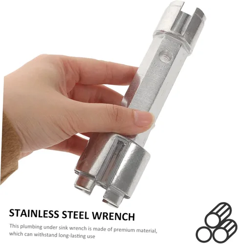 Vista 4 de Angoily Llave de fontanería para debajo del fregadero, 2 uds, de aluminio, para espacios estrechos