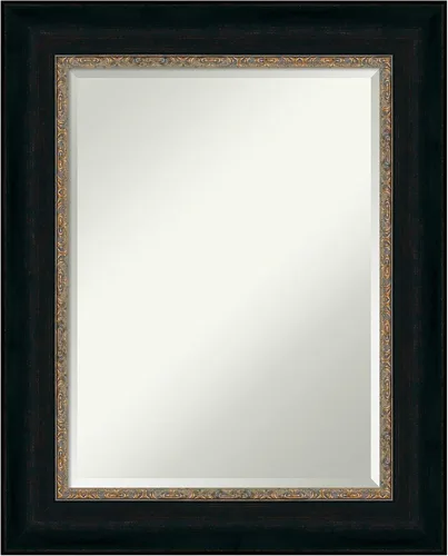 Vista 20 de Amanti Art Espejo de baño de bronce para sobre fregadero, 28 x 22 pulgadas, espejo rectangular estrecho de bronce claro Blaine, marco moderno medio