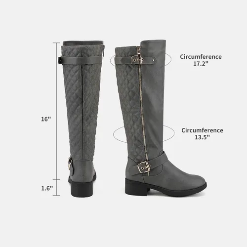 Vista 2 de DREAM PAIRS Women's Wide Calf Knee High Boots, Low Stacked Heel Riding Boots