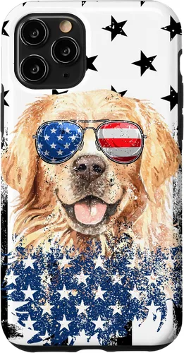 Vista 29 de Golden Retriever American Flag Cream Retriever 4th of July Case for iPhone 17