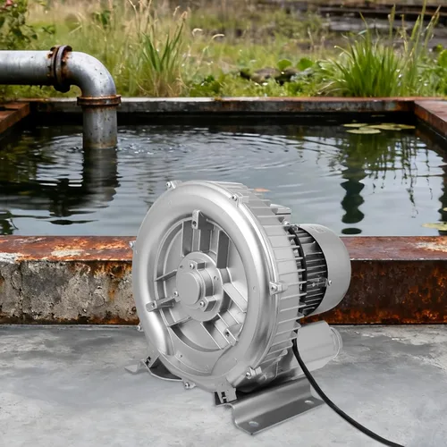 Vista 6 de Bombas de peces para acuarios, ventilador de acuario, agua salada, soplador de tanque de peces para estanques pequeños, plata