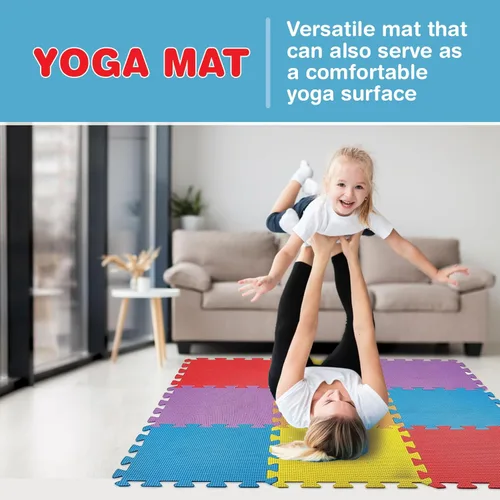Vista 6 de Alfombra de 10 azulejos de goma EVA, con seguridad para niños, los colores pueden variar, de Creative Time