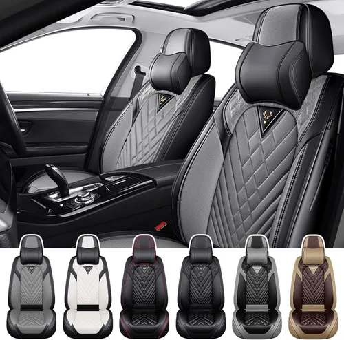 Vista 22 de Fundas de asiento de automóvil para Nissan Murano 2003-2026, juego completo de fundas de asiento de cuero de napa impermeables, protector de asiento
